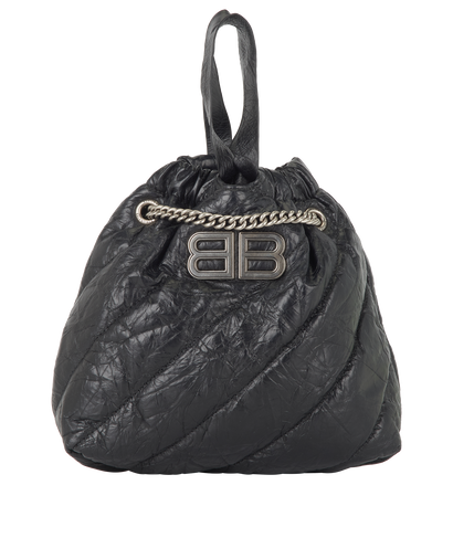 Quilted Crush XS Tote, &pound;650, Handbags, Black, Leather, Front view